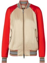 Burberry Icon Stripe Detail Monogram Motif Bomber Jacket Icon Stripe Detail Monogram Motif Bomber Jacket at Farfetch